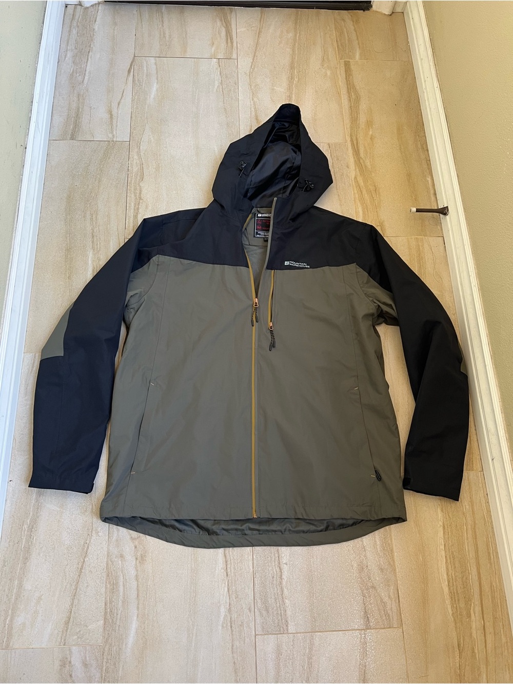 Mountain Warehouse Brisk II Waterproof Outdoor Tech Rain Jacket - Olive & Black